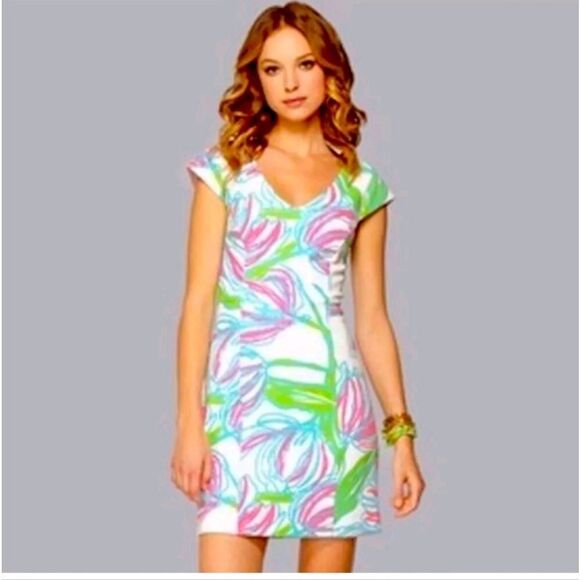 Lily Pulitzer tropical print Ring the Bellboy Desiree dress M - Picture 4 of 8